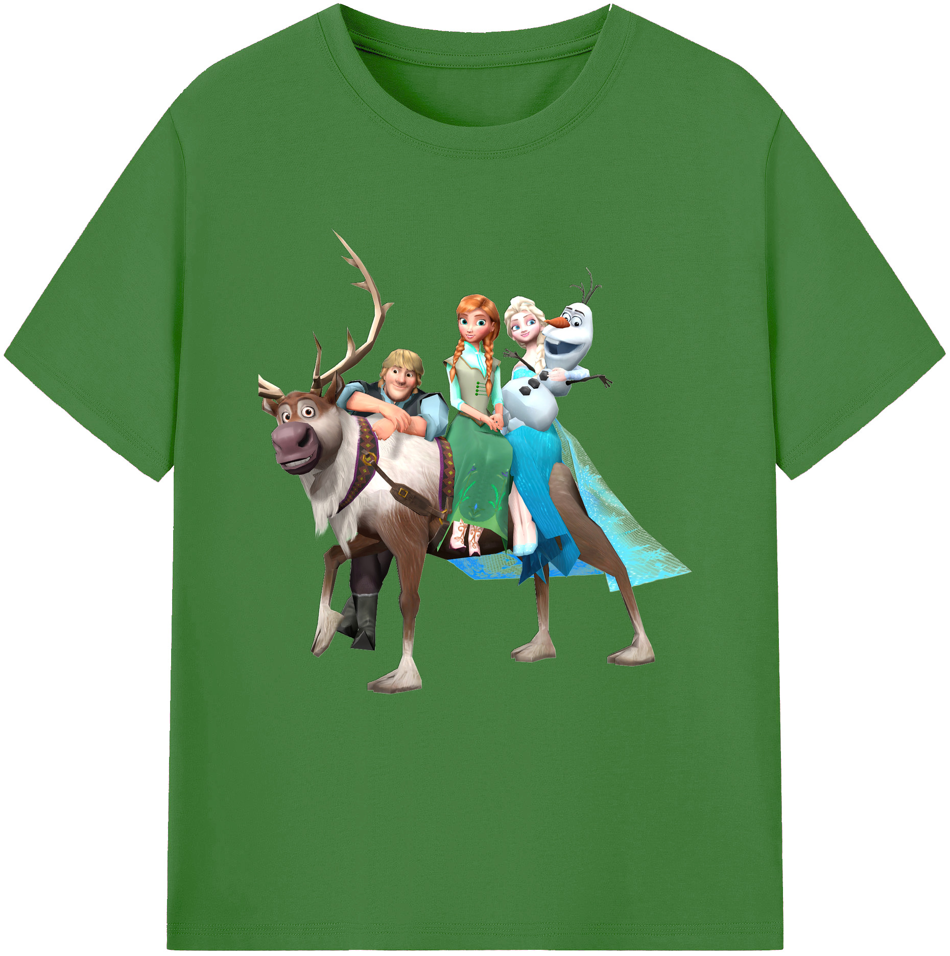 （画像用） アナと雪の女王 アンナ エルサ Frozen Anna Elsa レディースカジュアルプリントTシャツ（綿100％）
